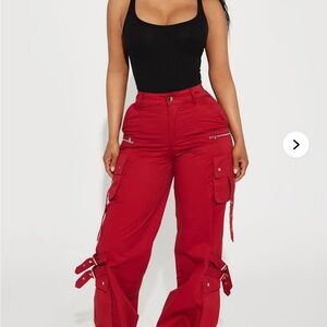 Red Cargo Pant - Brick Red